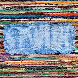 Tie dye cotton eyelet lace long doily table runner